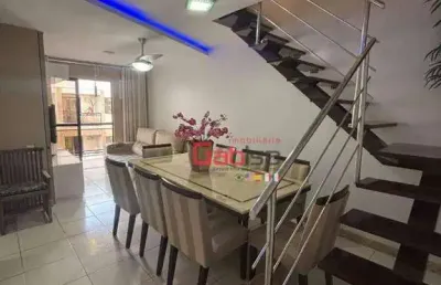 Cobertura mobiliada com 3 dormitórios à venda, 220 m² por r$ 990.000 - braga - cabo frio/rj