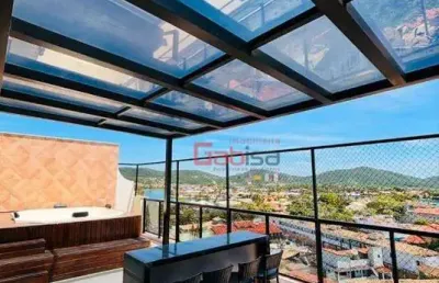 Cobertura com 3 dormitórios à venda, 130 m² por r$ 3.000.000,00 - passagem - cabo frio/rj