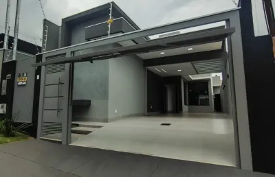 'casa nova com 3 suítes, pé direito duplo e arquitetura moderna