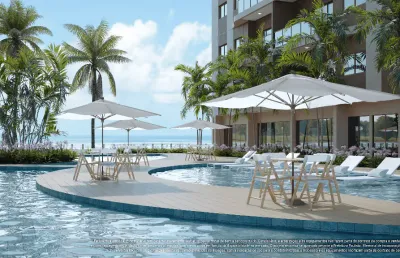 Flats com 2 e 3 quartos à beira-mar em maria farinha.