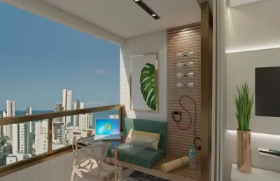 Apartamento com 3 quartos (1 suíte e 2 demi-suítes) em boa viagem, recife, com vista para o mar e parque dos manguezais.