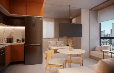 Apartamento studio no bairro da madalena, com área de lazer completa.