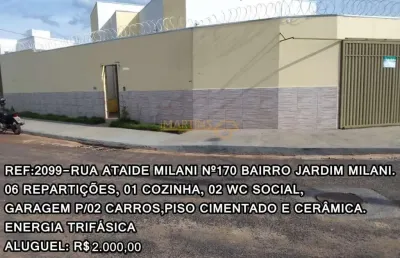 Ponto comercial para alugar no bairro jardim milani - araguari/mg