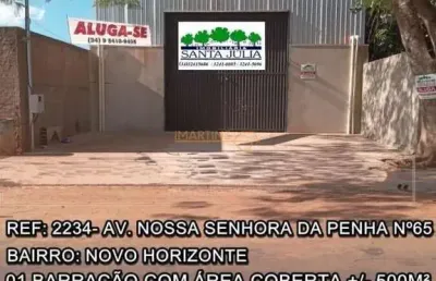 Pavilhão/galpão para alugar no bairro novo horizonte - araguari/mg