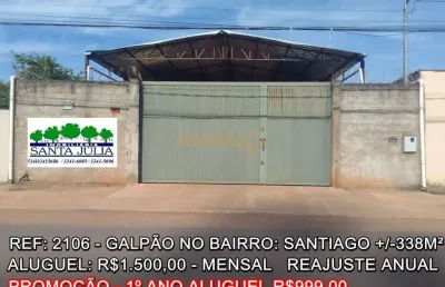 Pavilhão/galpão para alugar no bairro santiago - araguari/mg