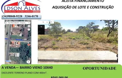 Terreno à venda na Praça Gaioso Neves, Vieno, Araguari