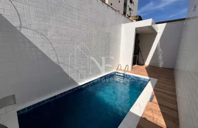 Casa sobreposta para venda em santos, aparecida, 3 dormitórios, 3 suítes, 4 banheiros, 1 vaga