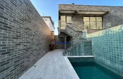 Casa em condomínio fechado com 3 quartos à venda na delphin moreira, --, embaré, santos por r$ 1.800.000