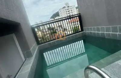 Triplex novo com lazer privativo em villagio – marapé, santos/sp