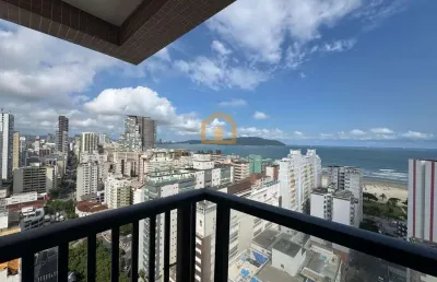 Apartamento 2 dormitorios sendo uma suíte  vista mar- josé menino, santos/sp