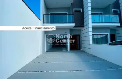 Sobrado geminado n 1 com churrasqueira no bairro costeira, balneário barra do sul, sc