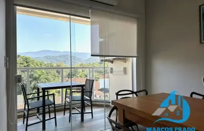 Apartamento mobiliado à venda 2 dormitórios (1 suíte) 74m² varanda gourmet piscina no centro de ubatuba/sp