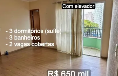 Apartamento com 3 dormitórios (suíte), 3 banheiros e 2 vagas cobertas, em bragança paulista!
