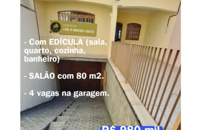 Casa 'térrea' na vila municipal com 3 dormitórios - edícula completa e salão com 80 m2!