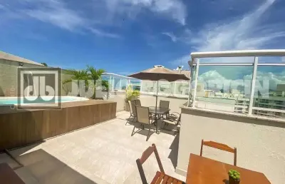 Cobertura com 4 quartos à venda na estrada benvindo de novais, recreio dos bandeirantes, rio de janeiro, 166 m2 por r$ 1.220.000