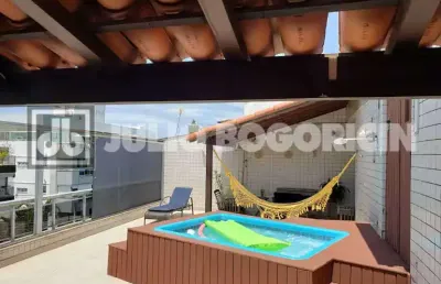 Cobertura com 3 quartos à venda na rua henrique stamile coutinho, recreio dos bandeirantes, rio de janeiro, 205 m2 por r$ 880.000