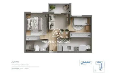 Apartamento com 2 quartos à venda na avenida república argentina, 4483, novo mundo, curitiba por r$ 317.900