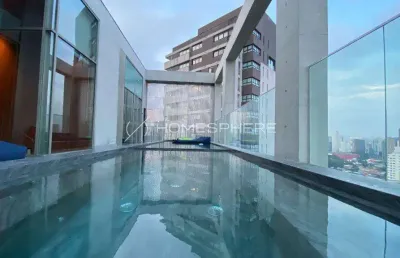 Condomínio agia faria lima | arquiplan rua chipre, 70 - itaim bibi. cobertura duplex de luxo à venda, 514 m², mobiliada, móveis assinados, vista privilegiada, 4 suítes, adega, piscina, sauna, 5 vagas.