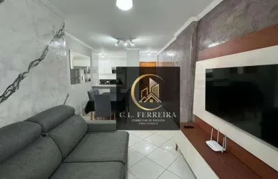 Apartamento mobiliado com 2 dormitórios à venda, 73 m² por r$ 480.000 - tupi - praia grande/sp