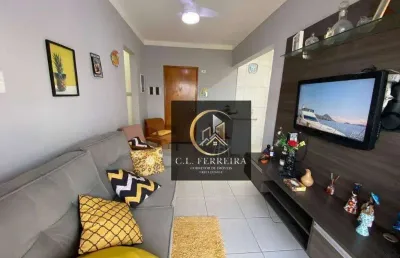 Apartamento mobiliado com 1 dormitório à venda, 45 m² por r$ 330.000 - vila caiçara - praia grande/sp