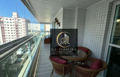 Apartamento mobiliado com 3 dormitórios à venda, 129 m² por r$ 910.000 - ocian - praia grande/sp