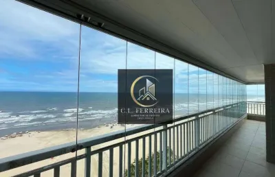 Apartamento frente mar  com 3 suítes à venda, 163 m² por r$ 2.200.000 - aviação - praia grande/sp
