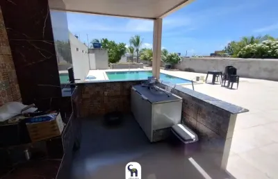 Mansão 06 quartos, vista mar permanente desde a entrada da garagem! piscina, cond fechado