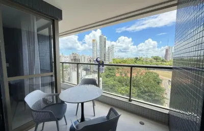Apartamento para locação anual 1/4 vista avenida  em ondina - beach class salvador. 
