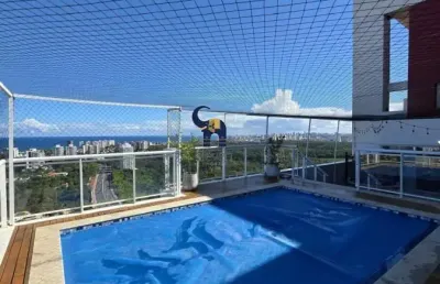 Ludco (avalon), com 377m². cobertura penthouse a venda. greenville | patamares | salvador – ba. vista mar, nascente total.