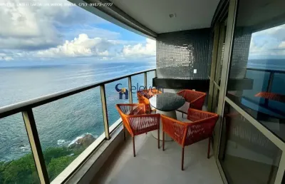Apartamento para aluguel no beach class salvador bairro: ondina  porteira fechada vista mar