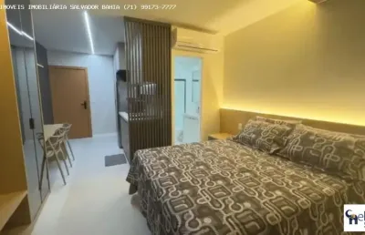 Apartamento  estudio para locação anual  mobiliado  no bairro caminho das árvores, localizado na cidade de salvador / ba.