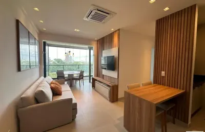 Apartamento exclusivo e mobiliado no beach class salvador 2/4 vista avenida com infra e uma vaga