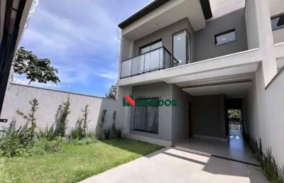 Lindo sobrado novo com 3 dormitórios à venda, 128 m² por r$ 698.000 - monterey - londrina/pr