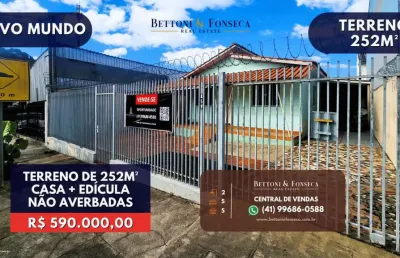 Terreno de 252m2 no novo mundo, com 2 casas em alvenaria