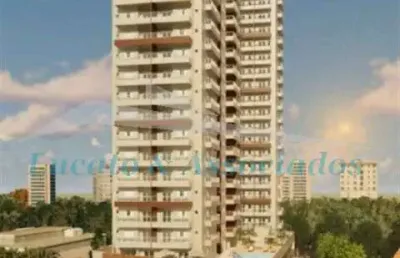 Apartamento para venda na vila mirim em praia grande sp prédio de frente para mar 02 dormitórios sendo 01 suíte, 01 vaga