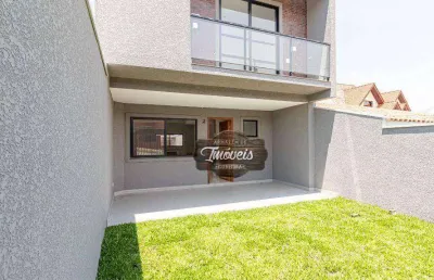 Sobrado com 3 dormitórios à venda, suíte com espaço para closet, sacada, ótimo quintal frontal,  por r$ 685.000 - boa vista - curitiba/pr