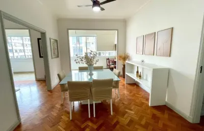 Apartamento mobiliado 03 quartos reformado posto 5- copacabana