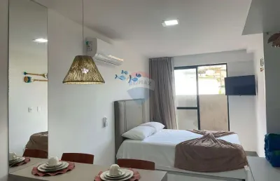 Apartamento com 26m², mobiliado e decorado - praia do cupe, pernambuco