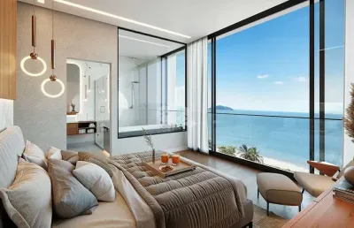 Apartamento giardino frente mar com 2 suites à 100 metros da praia da armação em penha-sc