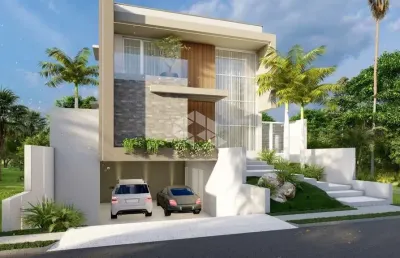 Casa em construção a venda em condomínio fechado real park santa maria, 4 dormitórios 1 suíte, garagem para 2 carros, pé direito duplo