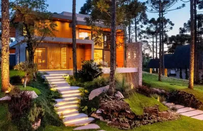 Casa de alto padrão à venda no aspen mountain, gramado - 4 suítes com vista deslumbrante