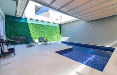 Sobrado mobiliado, 3 suítes, piscina térmica, 4 vagas, mont serrat, canoas