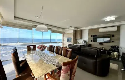 Apartamento na beira-mar com 03 dormitórios, vista mar, mobiliado e decorado, no bairro centro, em capão da canoa/rs.