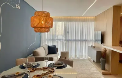 Apartamento à venda em capão da canoa com 2 quartos (1 suíte), mobiliado, sacada fechada e infraestrutura completa