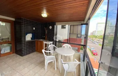 Apartamento 3 dormitórios, 1 suíte, frente sacada com churrasqueira, vista mar, capão da canoa
