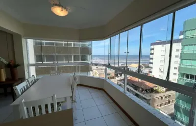 Apartamento à venda na zona nova, capão da canoa com 3 quartos (1 suíte), frente mar, mobiliado e box duplo