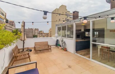 Cobertura semi-mobiliada com  3 dormitórios e 3 vagas de garagem no bairro higienópolis