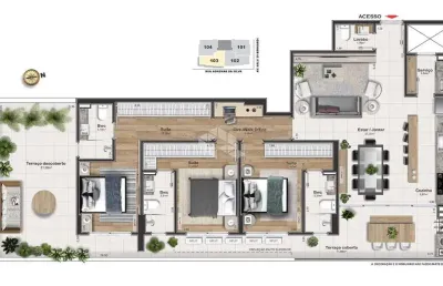 Apartamento com 3 quartos à venda na Rua Adhemar da Silva, 1, Kobrasol, São José