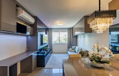 Apartamento à venda de 1 dormitório com suíte, 54m² e 2 vagas cobertas, no bairro três figueiras  em porto alegre - rs.