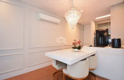 Apartamento mobiliado à venda com quartos (1suíte), sacada com vista mar e 1 vaga  - centro, florianópolis/sc